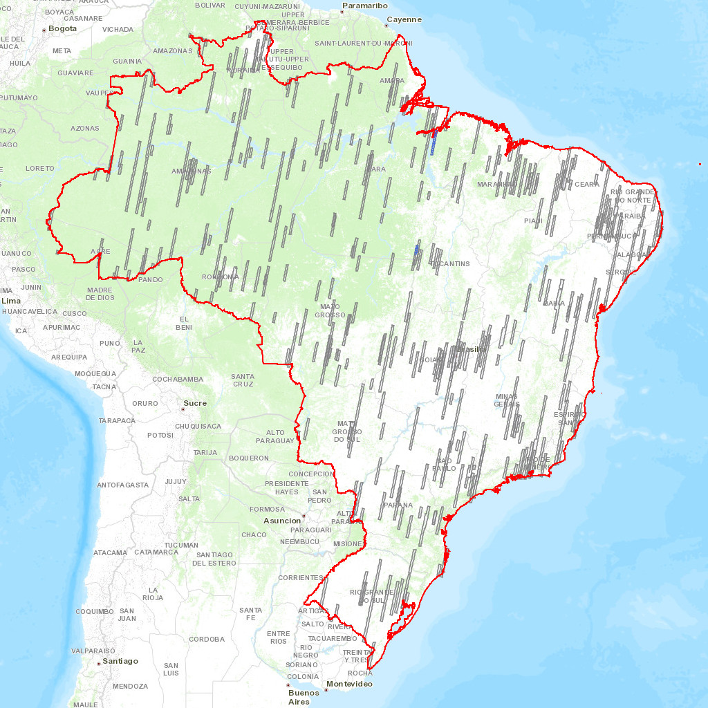 Cobertura de imagens SuperView-1 do Brazil até outubro de 2017