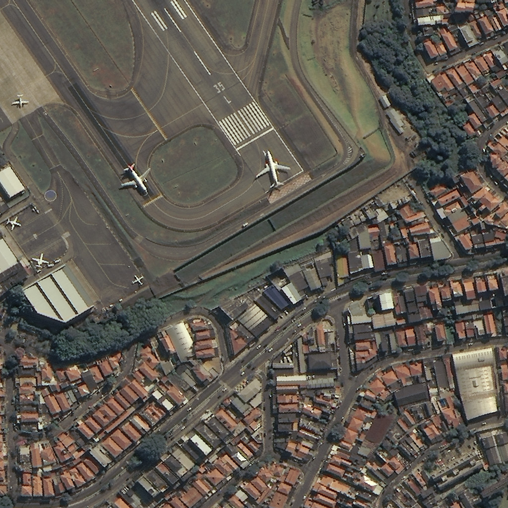Aeroporto de Congonhas: Cabeceira da Pista e Área Residencial (imagem RGB)